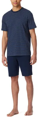 Obrázok produktu pre SCHIESSER pánske pyžamo, krátke - Casual Essentials, okrúhly výstrih, bavlna tmavomodrá 4XL