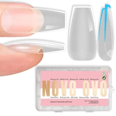 Produktbild von Nagelspitzen Sargform Klar Extra Dick 224 Stück 14 Größen