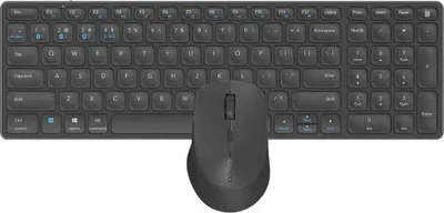 Zdjęcie produktu dla Rapoo 9700M, Pełnowymiarowy (100%), Bezprzewodowy, Bluetooth, QWERTY, Czarny, Dołączona myszka