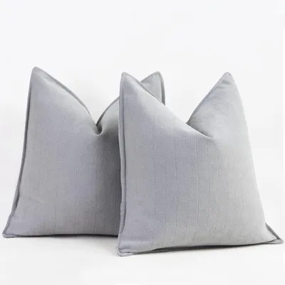 Productafbeelding van Kussensloop, 40x40 cm, chenille, lichtgrijs, set van 2