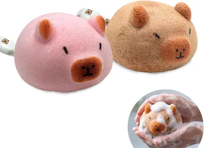Imagen del producto de Esponja para la ducha, diseño capibara, suave, 1 unidad