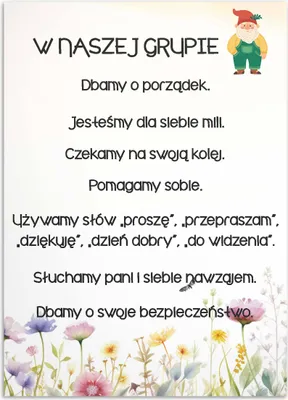 Obrázok produktu pre Vzdelávacie nástenný plagát Materská škola dekorácie Pravidlá pre deti 50x70