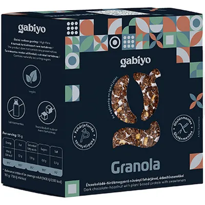 Produktbild von 275g Gabiyo Premium Knuspermüsli Schoko Haselnuss Granola / glutenfrei / ohne Zuckerzusatz / vegan