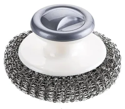 Edelstahl-Schrubber mit Griff, 1 Stück, silber