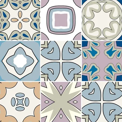Produktbild von Selbstklebende Fliesenaufkleber für Küche und Bad – 9 Zementfliesenaufkleber Azulejos Luigo – 9 Aufkleber 15 x 15 cm