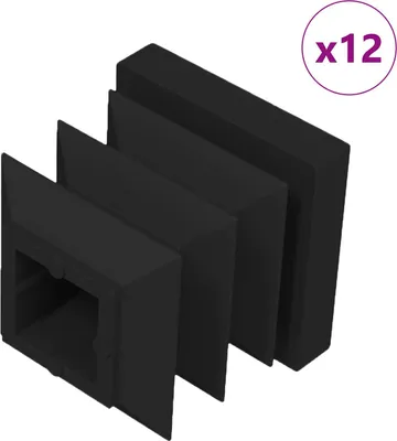 Productafbeelding van Einddoppen 12 pcs Zwart 15 x 15 x 15 mm PP