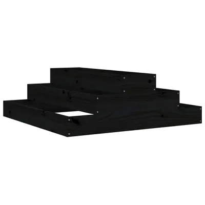 Produktbild von vidaXL Pflanzkübel Schwarz 80x80x27 cm Massivholz Kiefer