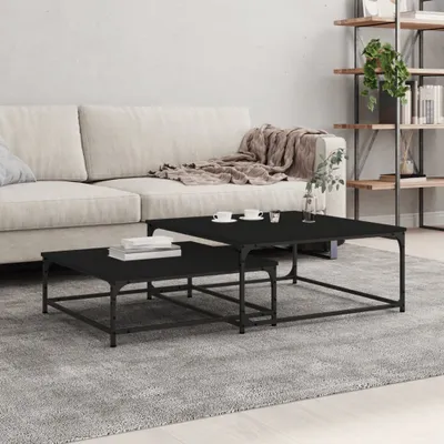 Obrázok produktu pre Maison Exclusive - Sada stolíkov 2 ks. Čierna drevotriesková doska