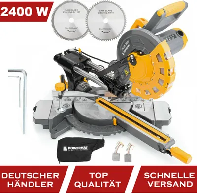 Produktbild von POWERMAT GEHRUNGSSÄGE FÜR HOLZ 2400 W - 230 V - Ø255xØ30x2,8 mm 40T/60T/100T PM-UK-2400M