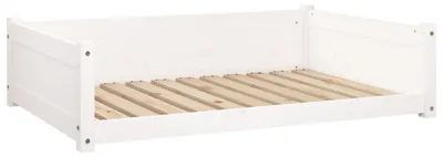 Obrázek produktu pro vidaXL Pelíšek pro psy bílý 105,5x75,5x28 cm Masivní borovicové dřevo