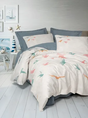 Immagine prodotto di L'Essentiel Linge de Maison, Kaija - Blue, Set copripiumino king size Ranforce (FR), blu, 100% COTONE RANFORCE, 240 x 220 cm