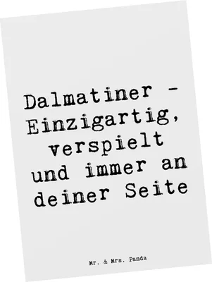 Produktbild von Mr. & Mrs. Panda Postkarte Spruch Dalmatiner Freund - Weiß - Geschenk, Hund, Energie, Hunderasse, herzlicher, Hunderfreundschaft, Ansichtskarte, Ansichtskarten, Grußkarte