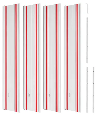 Productafbeelding van VEVOR geleiderail voor handcirkelzaag, snijbereik 2794 mm, set inclusief 4 geleiderails van aluminium (698,5 mm) en 3 verbindingsstukken, compatibel met handcirkelzagen van Makita, Festool en WEN, voor houtbewerkingsprojecten