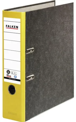 Image de Falken 80024813 Classeur en marbre de nuages recyclé A4, dos jaune 80mm