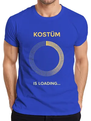 Obrázek produktu pro KOSTÝM SE NAČÍTÁ – Pánské tričko na maškarní ples, karneval, Halloween nebo cosplay, modré, velikost XL