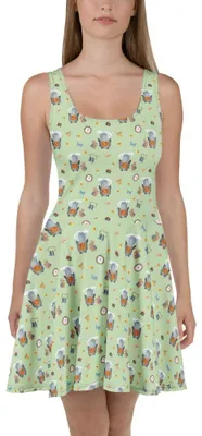 Produktbild von Mr. & Mrs. Panda Sommerkleid Pinguin & Maus Wanderer XXL - Grün - Geschenk, Minikleid, Damen-Sommerkleid, Wandern, Shirtkleid, Wanderlust, Pinguine, Kleid, Damenkleid