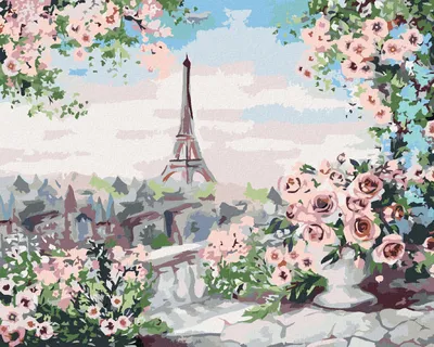 Produktbild von Diamondi - Diamond painting - EIFFELTURM VOM BALKON, 40X50 cm, mit Keilrahmen (bereits gespannt)