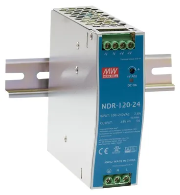 Imagen del producto de Fuente de alimentación para carril DIN (NDR-120-24 SNT) para carril DIN, 24V/0-5A/120W