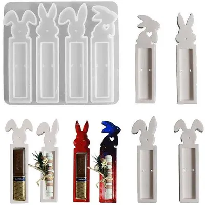 Produktbild von Silikonische Paasmaßstäbchen, 4-teiliges Set, rote Silikonmaßstäbchen, Gipskonfektionsstäbchen, für das Gießen von Ostereierschalen.