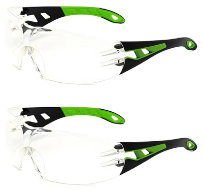 Imagen del producto de Gafas de seguridad transparentes, 2 unidades, resistentes a los arañazos, gafas de protección ligeras para el trabajo