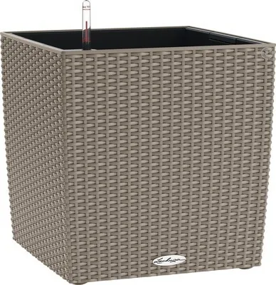 Obrázek produktu pro Samozavlažovací květináč plastový Lechuza Cube Cottage 40 x 40 x 40 cm pískově hnědý
