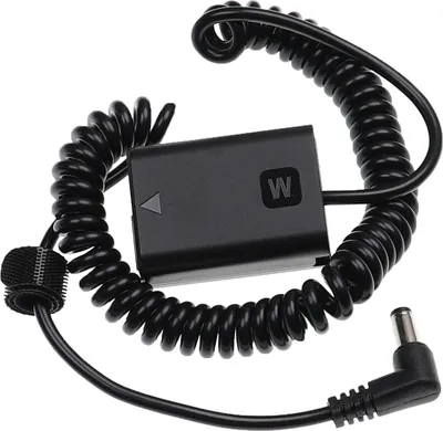 Produktbild von vhbw DC Kuppler Netzadapter kompatibel mit Sony Alpha 5000, 33, 3000, 55, 5100, 55V, 6000 Kamera, Digitalkamera, DSLR, Spiegelreflex, Spiralkabel