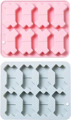 Produktbild von 2er-Pack Silikonformen für Haustier-Mini-Leckerli-Knochen, Tierknochen für hausgemachte Leckereien für Hunde und Katzen, zum Backen von Schokoladenbonbons