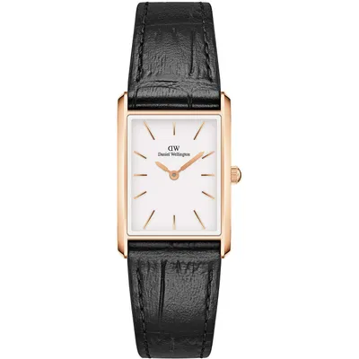 Produktbild von Daniel Wellington Damenuhr Daniel Wellington Bound Schwarz Krokodil Rose Gold 20 Damenuhr DW-DW00100693
