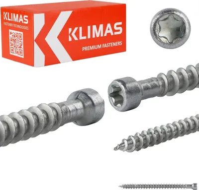 Obrázok produktu pre Klimas WKFC Stavebné skrutky s plným závitom a hlavou valca Biele 10x600 - 25 ks.