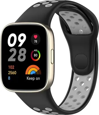 Produktbild von Strap-it Redmi Watch 3 Sport Armband (Schwarz/Grau)