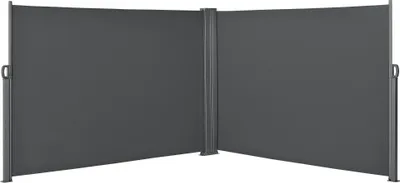 Produktbild von Doppelte Seitenmarkise 'Alcazaba' 180x600cm grau Sichtschutz Sonnenschutz [pro.tec]