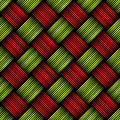 Immagine prodotto di OUTDOOR DEKOSTOFFE OXFORD - Motivo treccia rosso-verde