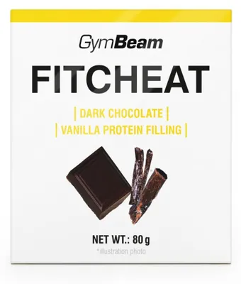 Obrázek produktu pro GymBeam – Fitcheat Protein Čokoláda, 80 g, hořká čokoláda s vanilkou