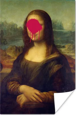 Produktbild von MuchoWow® Poster Mona Lisa - Leonardo da Vinci - Rosa 80x120 cm - Papierdruck