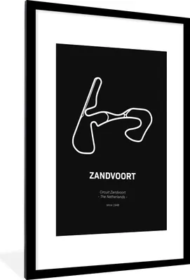 Produktbild von MuchoWow® Gerahmtes Poster Formel 1 - Zandvoort - Rennstrecke 60x90 cm - Poster mit Schwarzem Bilderrahmen Wandposter Rahmen Foto Bilder - Dekoration - Wandposter Wohnzimmer - Hochwertig