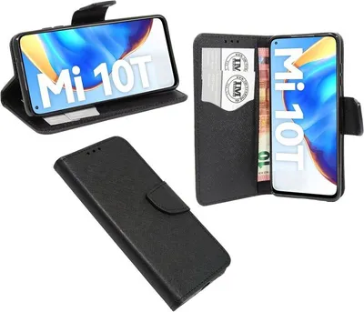 Produktbild von Buch Tasche "Fancy" für XIAOMI MI 10T Handy Hülle Etui Brieftasche Schutzhülle mit Standfunktion, Kartenfach Schwarz