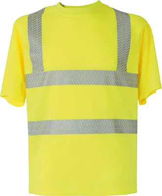 Produktbild von Korntex KXBRS | Herren Hi-Viz Broken Reflective Arbeits T-Shirt EN ISO 20471 - Farbe: Signal Yellow - Größe: 5XL