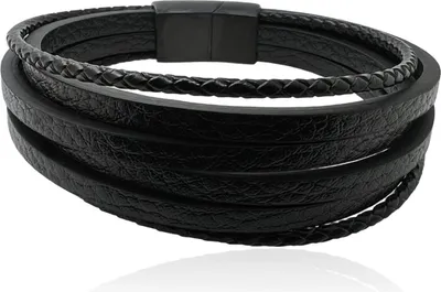 Produktbild von MARTIN1985 Echtleder Armband Uni Damen Herren mit magnetischem Edelstahlverschluss Geschenkverpackung Länge - 22 cm