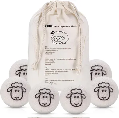 Obrázok produktu pre Sušiace gule 6 ks, 7 cm, 100% ovčia vlna, antistatické, pre sušičku bielizne