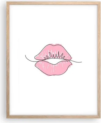 Produktbild von Gerahmtes Poster - Rahmen in heller Eiche - Mund Bild Modern - 40x50 cm - Wand Bild - Wanddeko - Wandbilder - Kunstposter - Wandposter - Bilderrahmen - Bilder - Kunstdruck - P2NPA40x50-4543