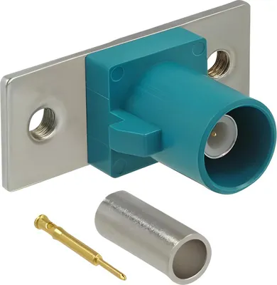 Produktbild von DeLOCK 89796, FAKRA Z, Männlich, Gold, Blau, Edelstahl, Messing, Kunststoff, Stahl, China