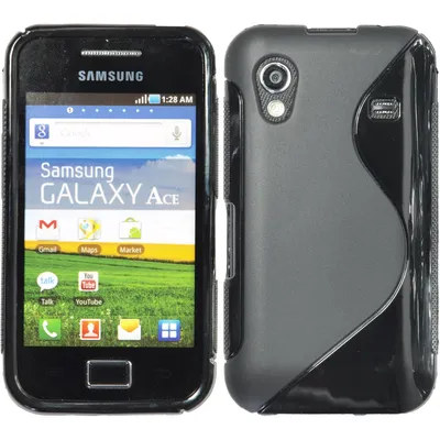 Produktbild von PhoneNatic Case kompatibel mit Samsung Galaxy Ace - schwarz Silikon Hülle S-Style + 2 Schutzfolien