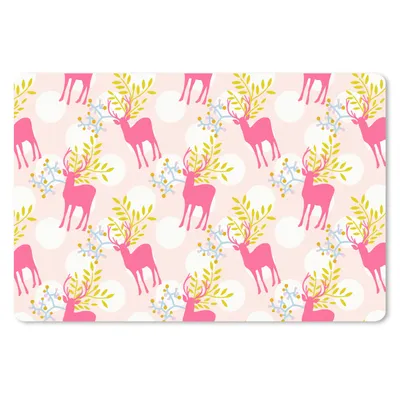 Produktbild von MuchoWow® Schreibtischunterlage Hirsche - Rosa - Muster 60x40 cm - XXL Mauspad - Großes Mauspad