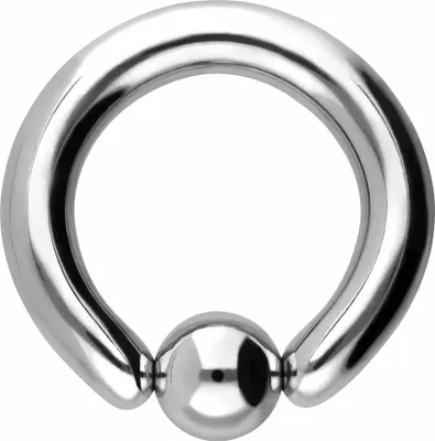 Produktbild von Intim-Piercing, Septum Piercing Chirurgenstahl Klemmkugelring Farbe: Silber + Kugelgröße: 10mm Innendurchmesser: 22mm + Stabstärke: 6mm