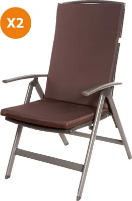 Produktbild von Stuhlkissen 2er set | Sitzkissen 110x47x4cm Braun | sitzkissen stuhl | stuhlkissen outdoor | sitzkissen hochlehner