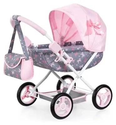 Produktbild von Bayer Design 12704AA Puppenwagen Cosy, integrierter Korb, faltbar, mit Decke, Kissen und Tasche
