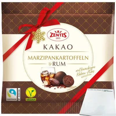 Produktbild von Zentis Marzipan Kartoffeln Rum Kakao (100g Beutel) + usy Block