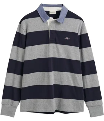 Produktbild von Gant Herren Reg Chambray Stripe Heavy Rugger T-Shirt, Grey Melange, S EU
