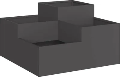 Immagine prodotto di vidaXL Vaso da giardino nero 80 x 80 x 48 cm in acciaio