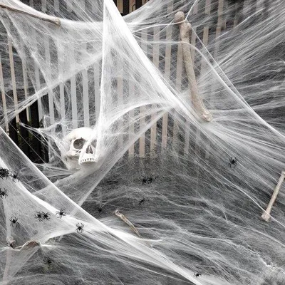 Obrázok produktu pre Dekorácia z pavučín na oslavy Halloweenu - biela, 300 g